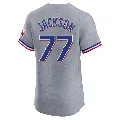 Men's Texas Rangers ＃77 Luke Jackson Gray Elite Road Jersey