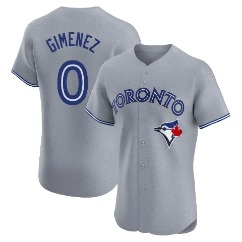 Men's Toronto Blue Jays ＃0 Andres Gimenez Gray Elite Road Jersey