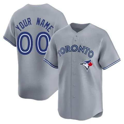Men's Toronto Blue Jays ＃00 Custom Gray Limited Away Jersey
