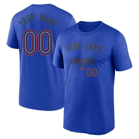 Men's Toronto Blue Jays ＃00 Custom T-Shirt Royal Legend Custom 2024 City Connect T-Shirt