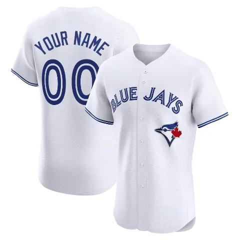 Men's Toronto Blue Jays ＃00 Custom White Elite Home Jersey