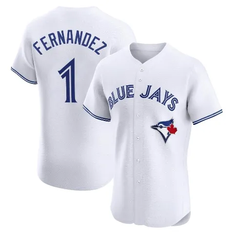 Men's Toronto Blue Jays ＃1 Tony Fernandez White Elite Home Jersey