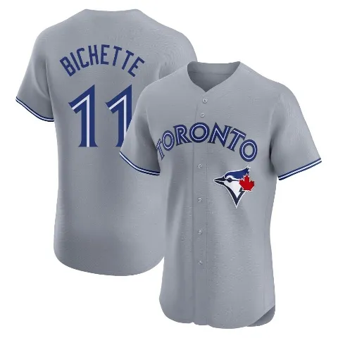 Men's Toronto Blue Jays ＃11 Bo Bichette Gray Elite Road Jersey