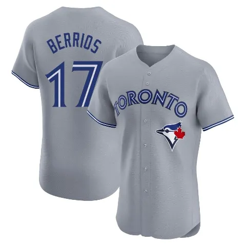 Men's Toronto Blue Jays ＃17 Jose Berrios Gray Elite Road Jersey