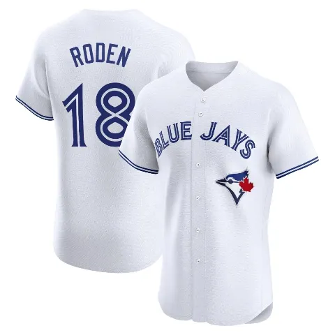 Men's Toronto Blue Jays ＃18 Alan Roden White Elite Home Jersey