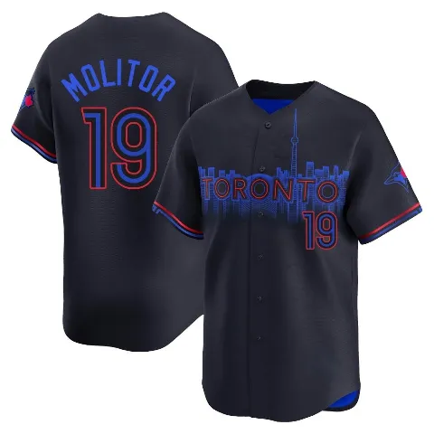 Men's Toronto Blue Jays ＃19 Paul Molitor Black Limited 2024 City Connect Jersey