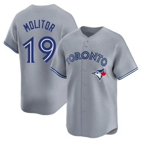 Men's Toronto Blue Jays ＃19 Paul Molitor Gray Limited Away Jersey