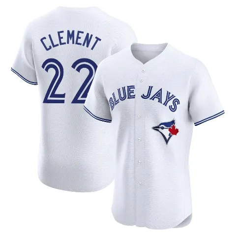 Men's Toronto Blue Jays ＃22 Ernie Clement White Elite Home Jersey