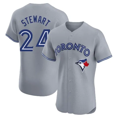 Men's Toronto Blue Jays ＃24 Shannon Stewart Gray Elite Road Jersey