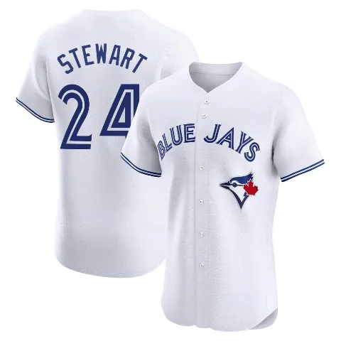 Men's Toronto Blue Jays ＃24 Shannon Stewart White Elite Home Jersey