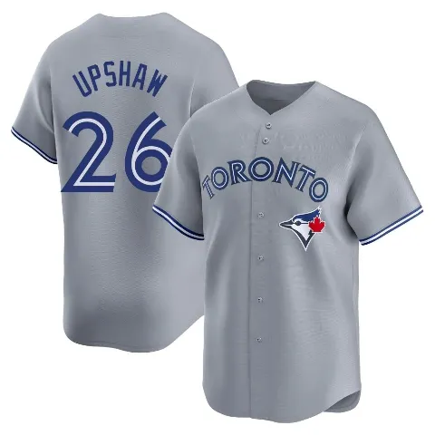 Men's Toronto Blue Jays ＃26 Willie Upshaw Gray Limited Away Jersey