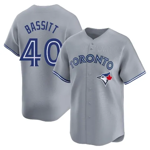 Men's Toronto Blue Jays ＃40 Chris Bassitt Gray Limited Away Jersey