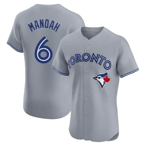 Men's Toronto Blue Jays ＃6 Alek Manoah Gray Elite Road Jersey