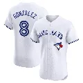 Men's Toronto Blue Jays ＃8 Alex Gonzalez White Elite Home Jersey
