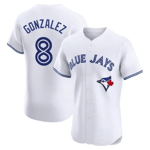 Men's Toronto Blue Jays ＃8 Alex Gonzalez White Elite Home Jersey