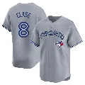 Men's Toronto Blue Jays ＃8 Jonatan Clase Gray Limited Away Jersey