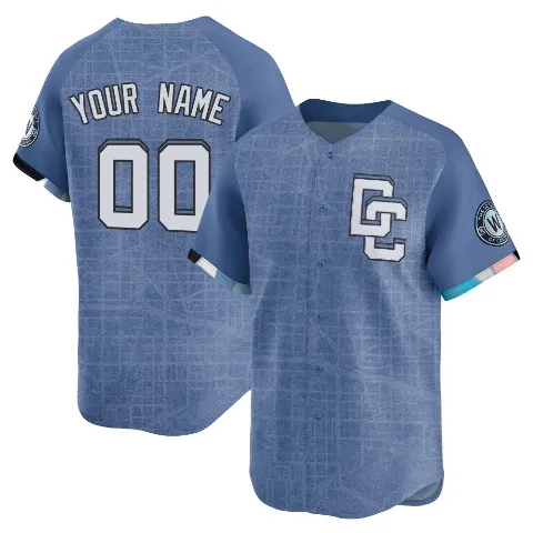 Men's Washington Nationals ＃00 Custom Blue Limited 2025 City Connect Jersey