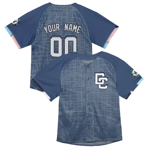 Men's Washington Nationals ＃00 Custom Blue Limited Infant 2025 City Connect Jersey