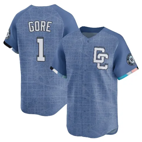 Men's Washington Nationals ＃1 MacKenzie Gore Blue Limited 2025 City Connect Jersey