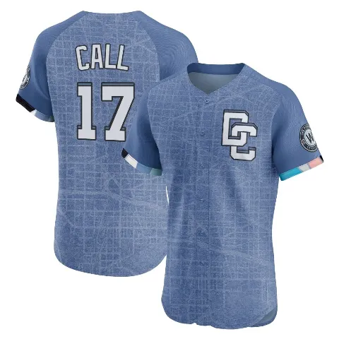 Men's Washington Nationals ＃17 Alex Call Blue Elite 2025 City Connect Jersey
