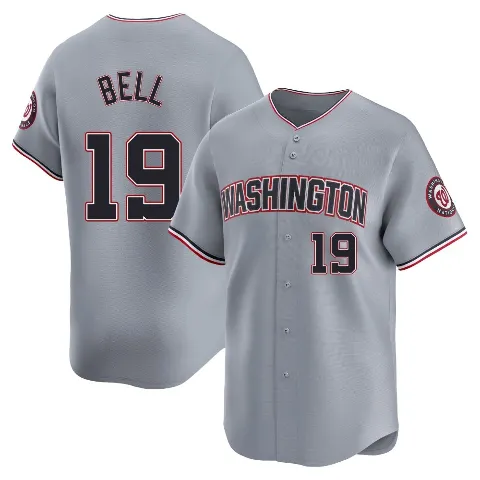 Men's Washington Nationals ＃19 Josh Bell Gray Limited Road Jersey