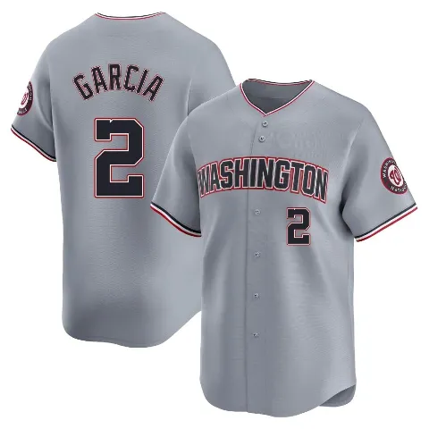 Men's Washington Nationals ＃2 Luis Garcia Jr. Gray Limited Road Jersey