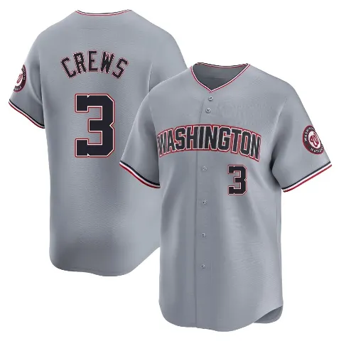Men's Washington Nationals ＃3 Dylan Crews Gray Limited Road Jersey