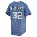 Men's Washington Nationals ＃32 Trevor Williams Blue Limited 2025 City Connect Jersey