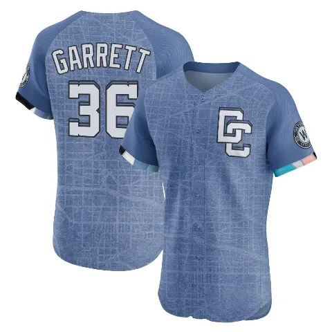 Men's Washington Nationals ＃36 Stone Garrett Blue Elite 2025 City Connect Jersey