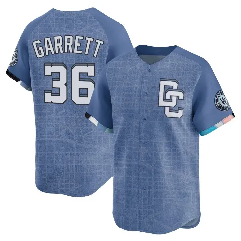 Men's Washington Nationals ＃36 Stone Garrett Blue Limited 2025 City Connect Jersey
