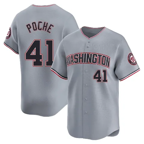 Men's Washington Nationals ＃41 Colin Poche Gray Limited Road Jersey