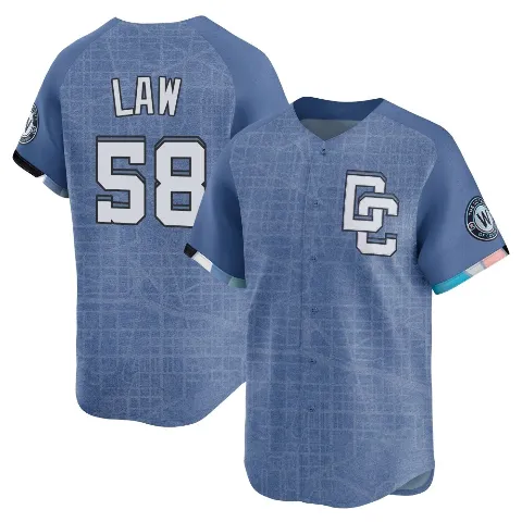 Men's Washington Nationals ＃58 Derek Law Blue Limited 2025 City Connect Jersey