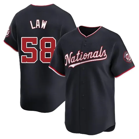 Men's Washington Nationals ＃58 Derek Law Navy Limited Alternate Jersey