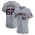 Men's Washington Nationals ＃62 Eduardo Salazar Gray Elite Road Jersey