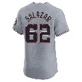 Men's Washington Nationals ＃62 Eduardo Salazar Gray Elite Road Jersey