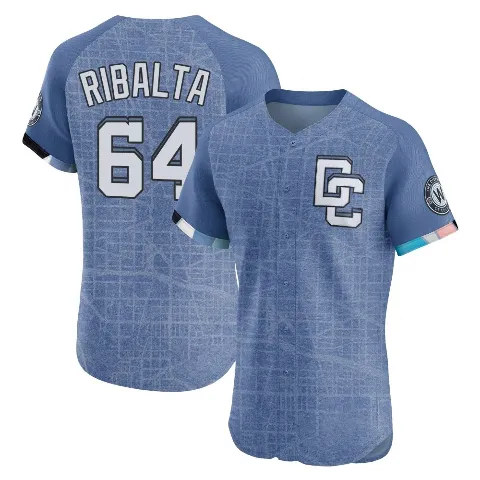 Men's Washington Nationals ＃64 Orlando Ribalta Blue Elite 2025 City Connect Jersey