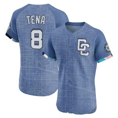 Men's Washington Nationals ＃8 Jose Tena Blue Elite 2025 City Connect Jersey