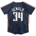 Toddler Cleveland Guardians ＃34 Paul Sewald Navy Limited Preschool & 2024 City Connect Jersey