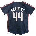 Toddler Cleveland Guardians ＃44 Bobby Bradley Navy Limited Preschool & 2024 City Connect Jersey