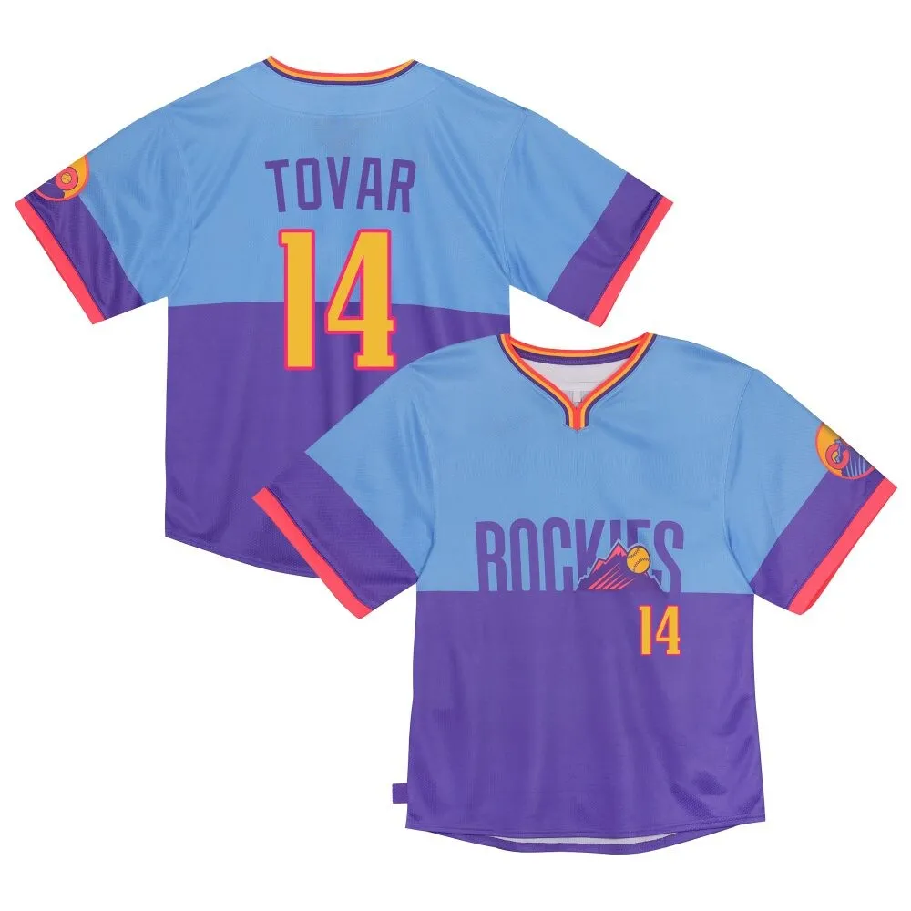 Toddler Colorado Rockies ＃14 Ezequiel Tovar Purple/Light Limited Blue 2025 City Connect Jersey