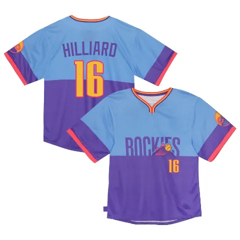 Toddler Colorado Rockies ＃16 Sam Hilliard Purple/Light Limited Blue 2025 City Connect Jersey
