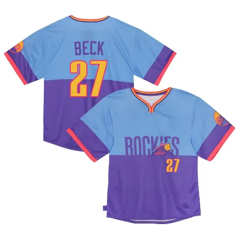 Toddler Colorado Rockies ＃27 Jordan Beck Purple/Light Limited Blue 2025 City Connect Jersey