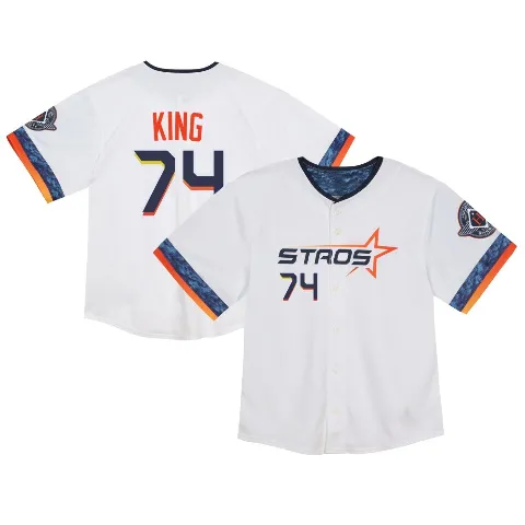 Toddler Houston Astros ＃74 Bryan King White Limited 2025 City Connect Jersey