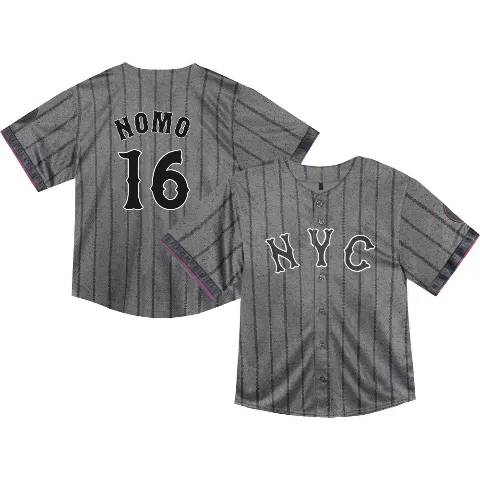 Toddler New York Mets ＃16 Hideo Nomo Limited Graphite 2024 City Connect Jersey