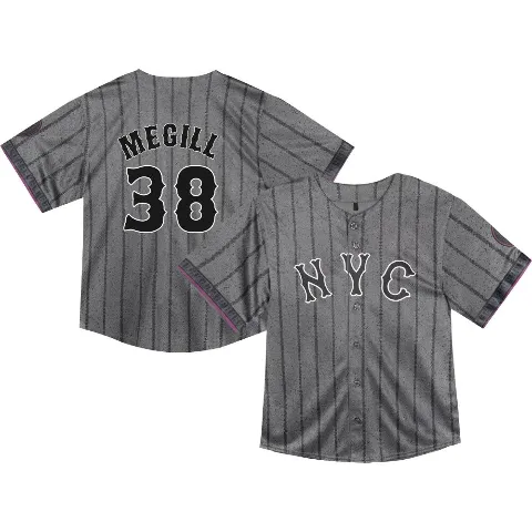 Toddler New York Mets ＃38 Tylor Megill Limited Graphite 2024 City Connect Jersey