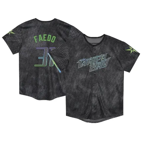 Toddler Tampa Bay Rays ＃31 Alex Faedo Charcoal Limited 2024 City Connect Jersey