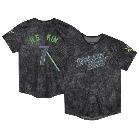 Toddler Tampa Bay Rays ＃7 Ha-Seong Kim Charcoal Limited 2024 City Connect Jersey