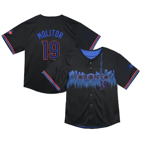 Toddler Toronto Blue Jays ＃19 Paul Molitor Black Limited 2024 City Connect Jersey