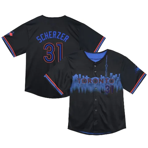 Toddler Toronto Blue Jays ＃31 Max Scherzer Black Limited 2024 City Connect Jersey