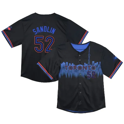 Toddler Toronto Blue Jays ＃52 Nick Sandlin Black Limited 2024 City Connect Jersey